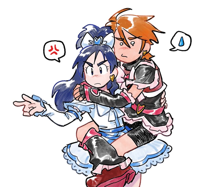 misumi nagisa, yukishiro honoka, cure black, and cure white (precure and 3 more) drawn by gil_falasson
