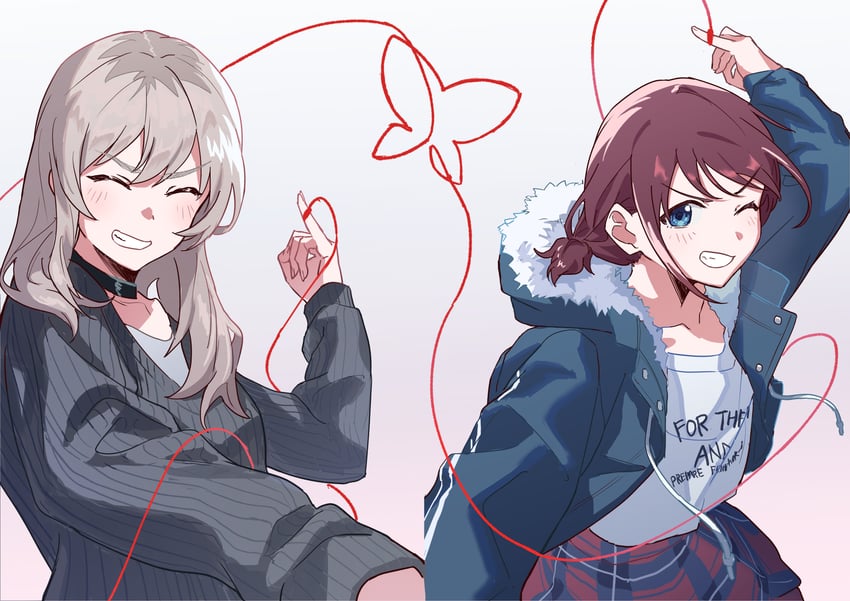 iseri nina and kawaragi momoka (girls band cry) drawn by send_(l_i_n_e_rock)