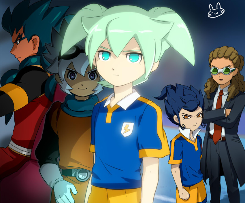 tsurugi kyousuke, kidou yuuto, fei rune, saryuu evan, and zanak abalonic (inazuma eleven and 2 more) drawn by mizuhara_aki