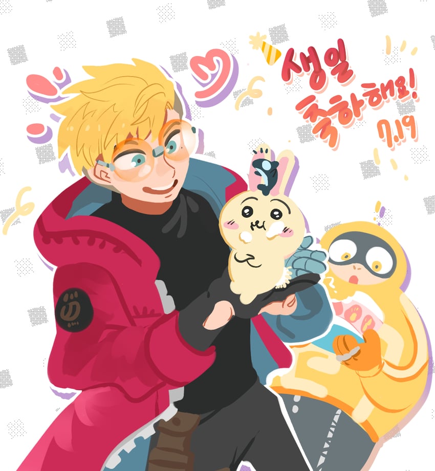 vash the stampede, fat gum, and usagi (boku no hero academia and 3 more) drawn by ye_oun
