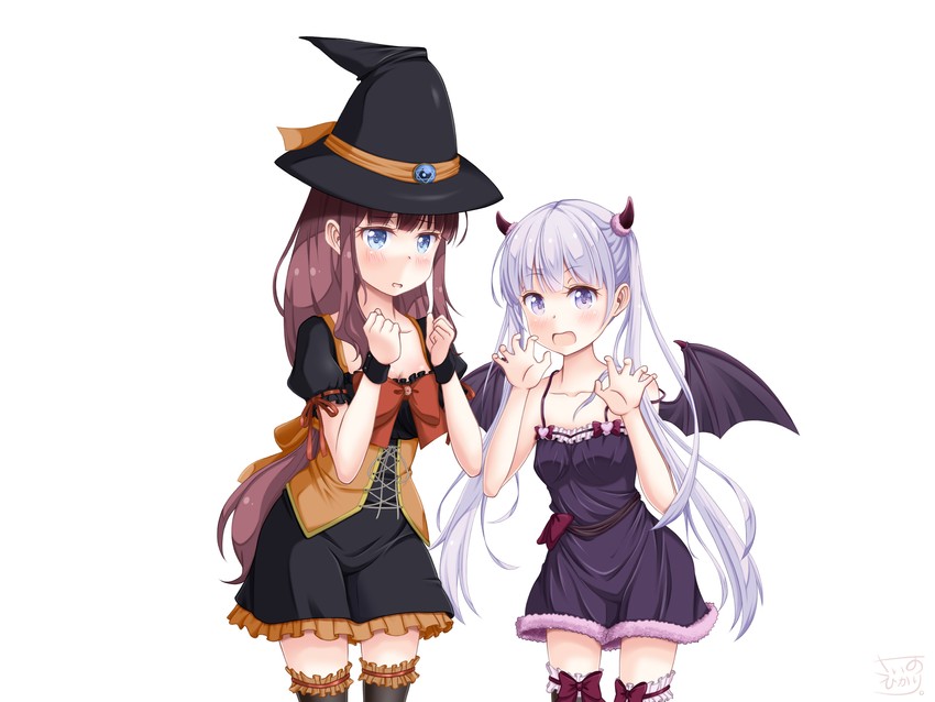 suzukaze aoba and takimoto hifumi (new game!) drawn by sainohikari