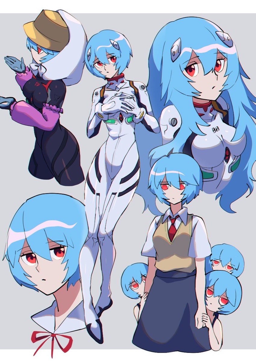 ayanami rei (neon genesis evangelion and 2 more) drawn by iganashi1