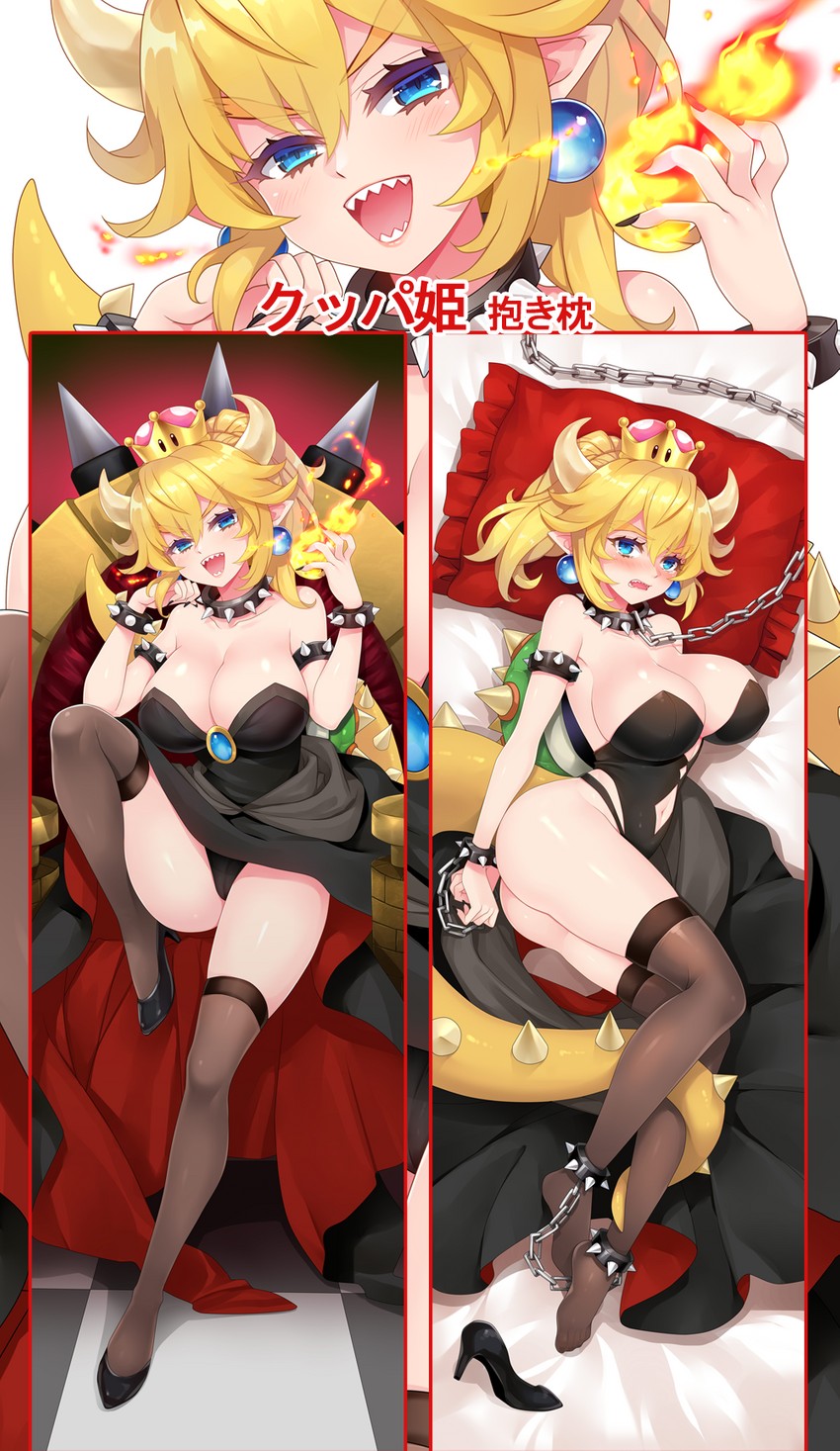bowsette (mario and 1 more) drawn by billie_(meng_gong_fang)