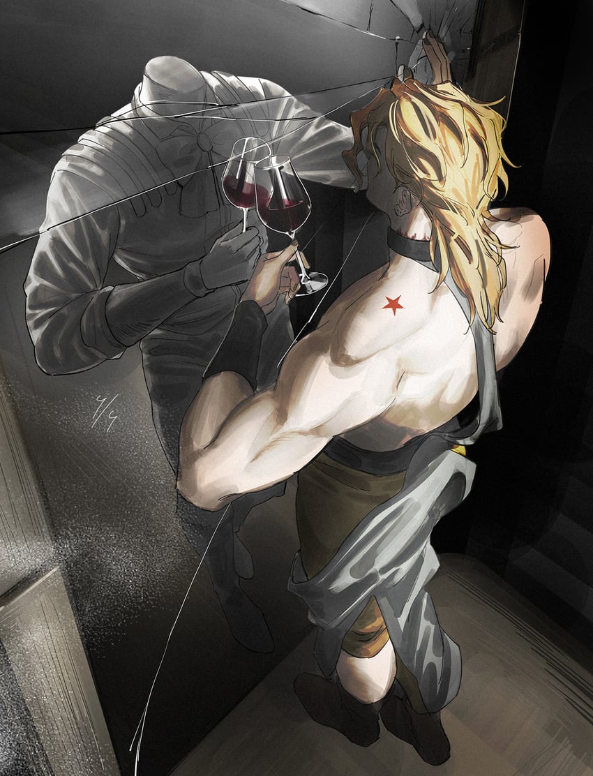 dio brando and jonathan joestar (jojo no kimyou na bouken and 2 more) drawn by bustersiri