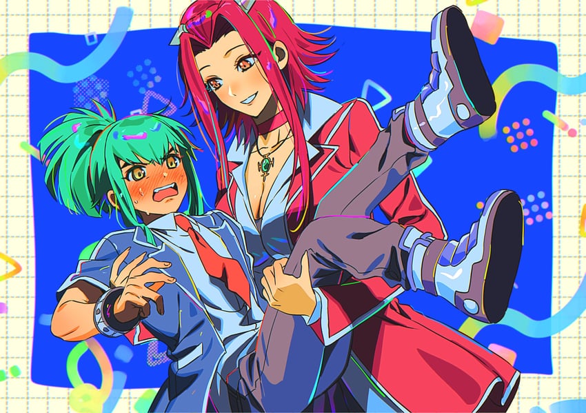 izayoi aki and lua (yu-gi-oh! and 1 more) drawn by ojing_oppa_(o_b_s_00)
