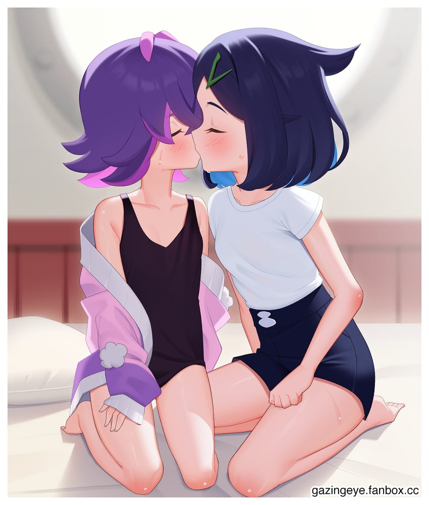 liko and dot (pokemon and 1 more) drawn by gazing_eye