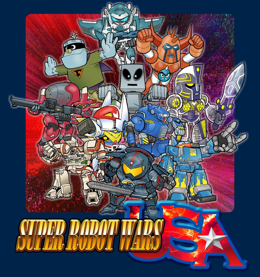 gipsy danger, megas xlr, holon, super robot, monarch, and 5 more (super robot wars and 11 more) drawn by mars-gallavanger