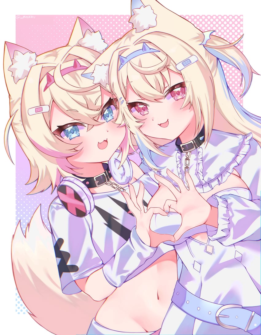fuwawa abyssgard and mococo abyssgard (hololive and 1 more) drawn by roa_(roaru)
