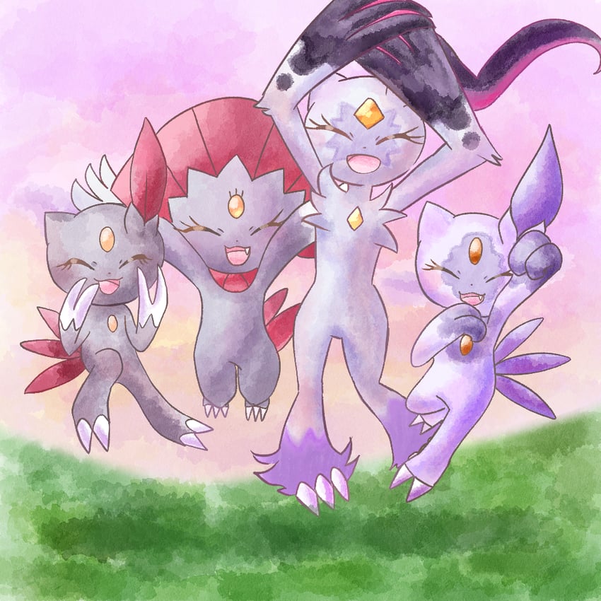 sneasel, weavile, sneasler, and hisuian sneasel (pokemon) drawn by tsuku_neee