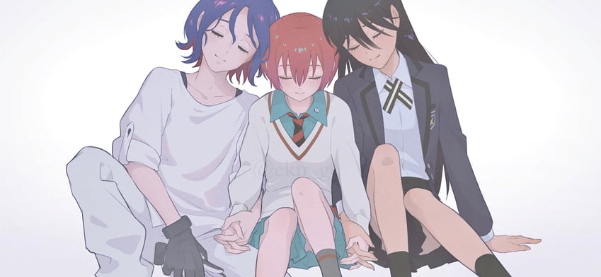 amate yuzuriha, shuji ito, and nyaan (gundam and 1 more) drawn by ekn_gq