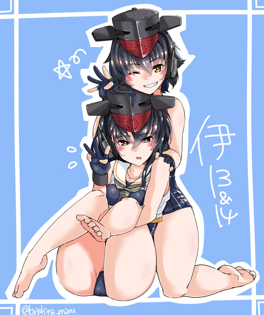 i-13 and i-14 (kantai collection) drawn by kirishina_(raindrop-050928)