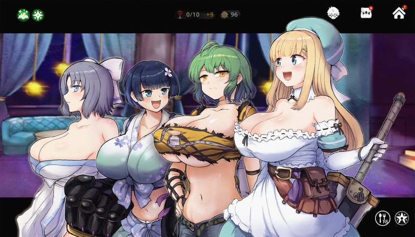 yumi, hikage, yomi, and yozakura (senran kagura and 3 more) drawn by os_(kazos)