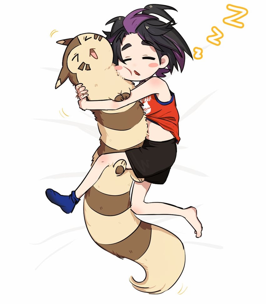 kieran and furret (pokemon and 1 more) drawn by ssyrgxb