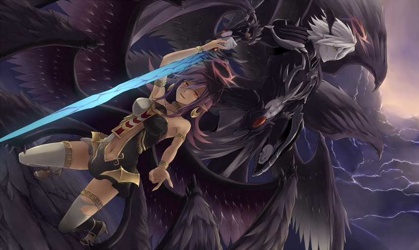 darklord ixchel and darklord morningstar (yu-gi-oh!) drawn by rr_(rr2)