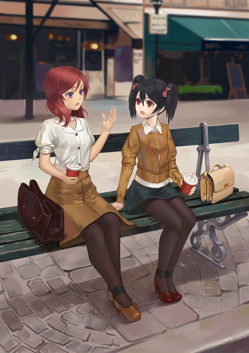 nishikino maki and yazawa nico (love live! and 1 more) drawn by zhanzheng_zi