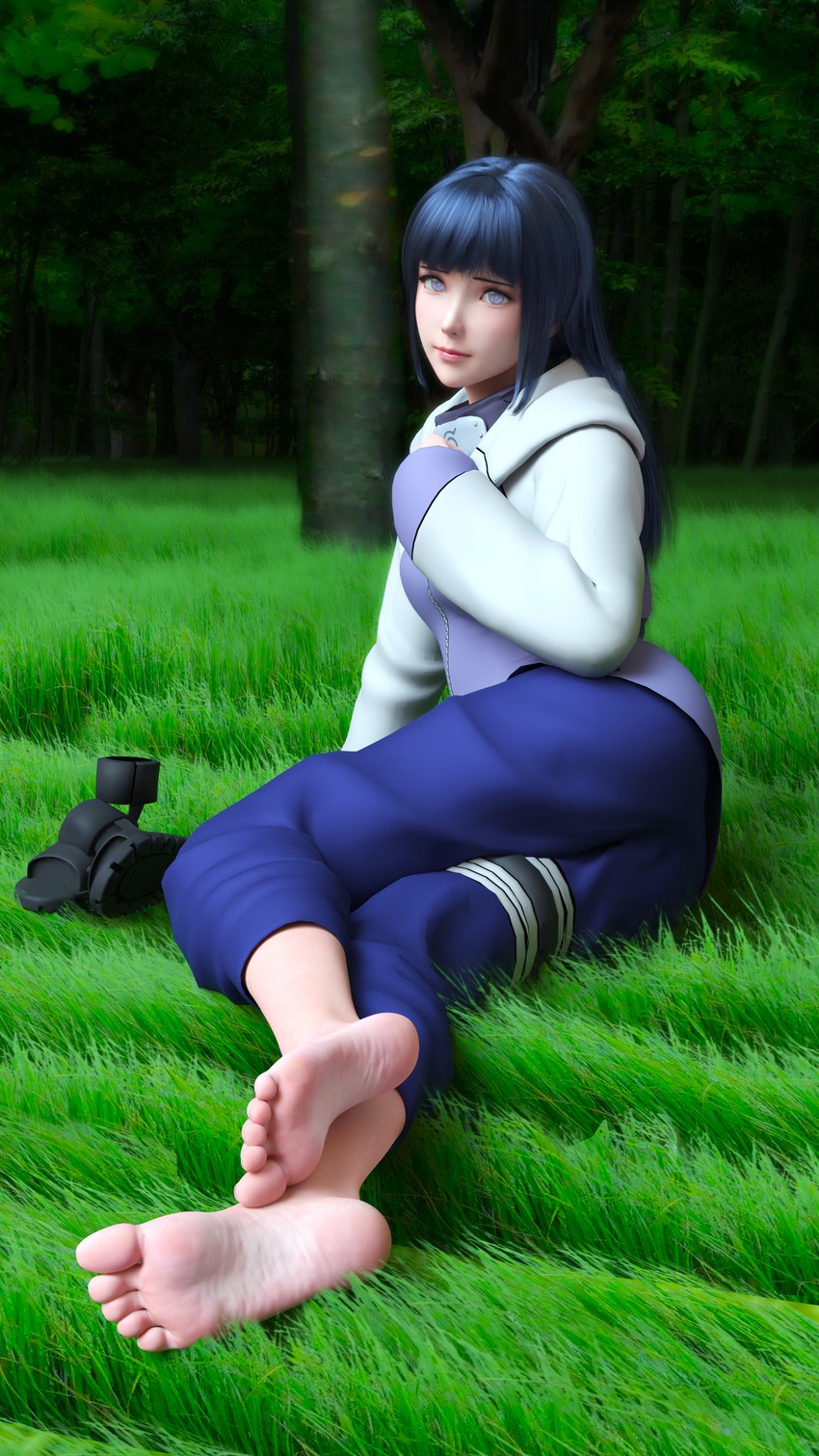 hyuuga hinata (naruto and 1 more) drawn by necdaz91