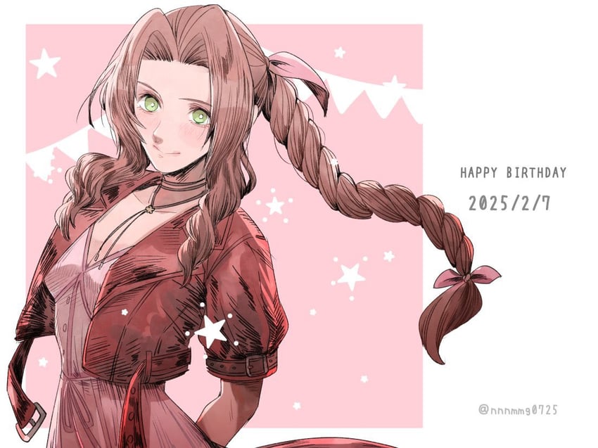 aerith gainsborough (final fantasy and 2 more) drawn by nnnmmg0725