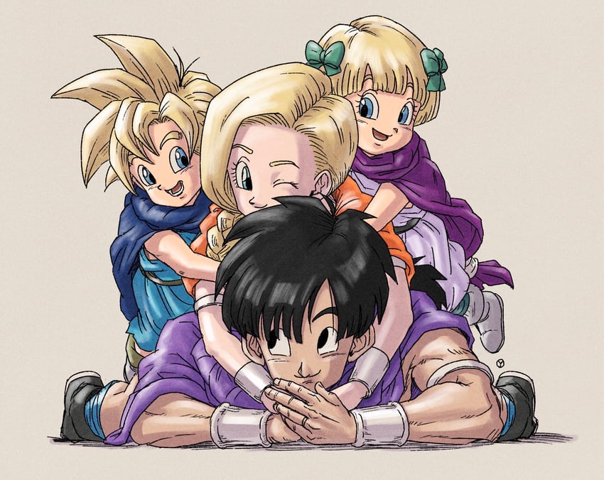 bianca, hero, hero's daughter, and hero's son (dragon quest and 1 more) drawn by yuto_sakurai