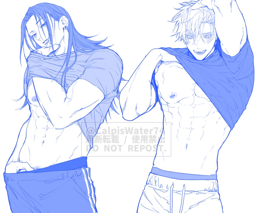 gojou satoru and getou suguru (jujutsu kaisen) drawn by kazu_(asagi)