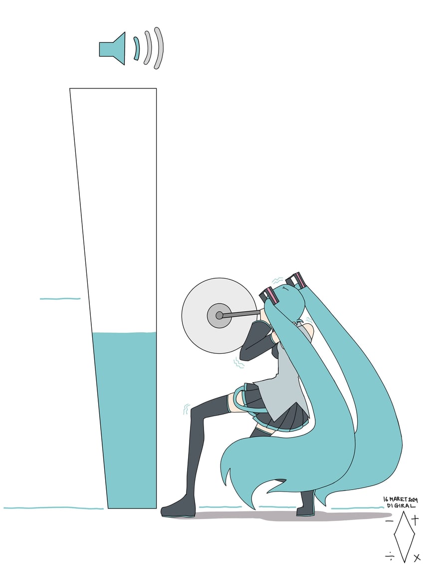 hatsune miku (vocaloid and 1 more) drawn by digiral