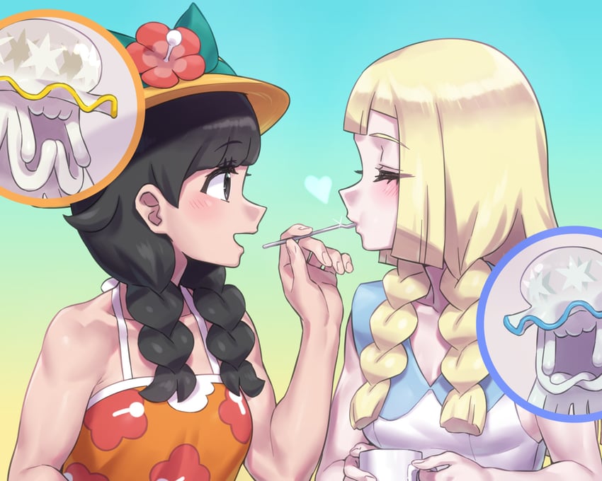 selene, nihilego, and lillie (pokemon and 1 more) drawn by mizuumi_(bb)