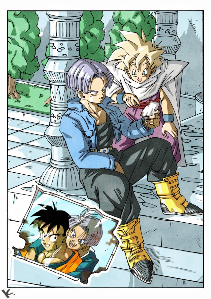son gohan and trunks (dragon ball and 1 more) drawn by kakeru_(dbskakeru)
