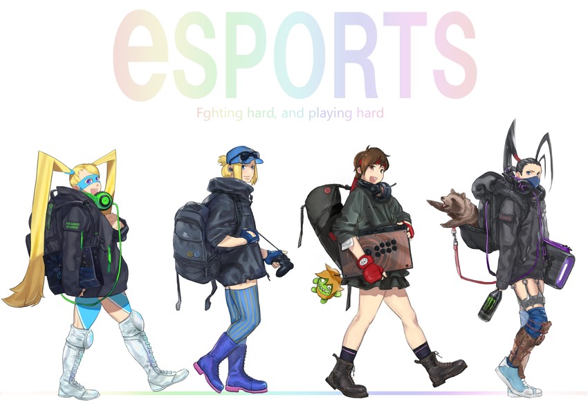 kasugano sakura, rainbow mika, ibuki, blanka-chan, lucia morgan, and 1 more (street fighter and 3 more) drawn by sora-bakabon
