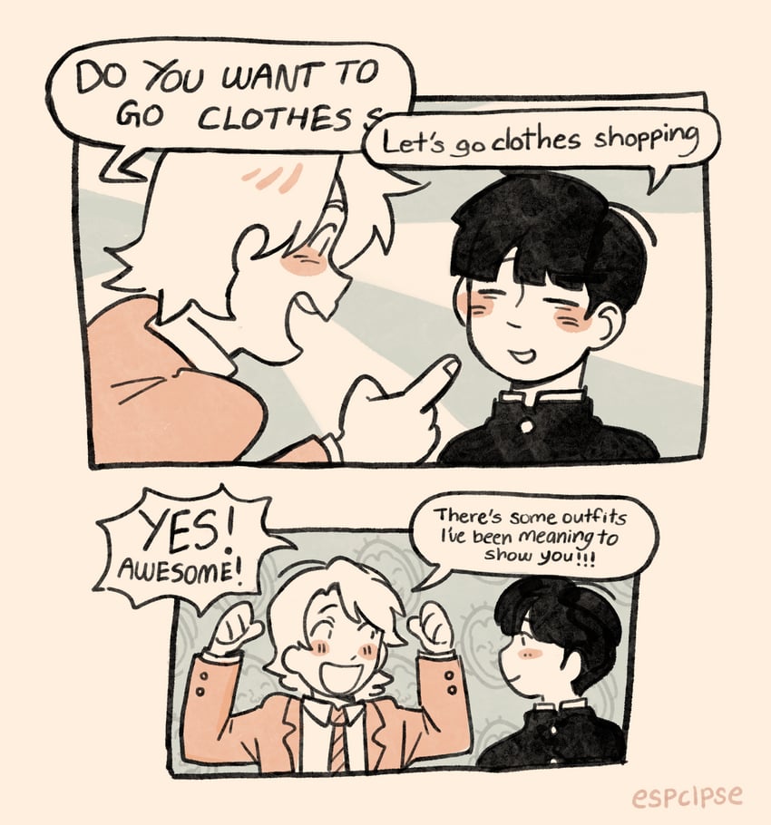 kageyama shigeo and hanazawa teruki (mob psycho 100) drawn by esper-eclipse