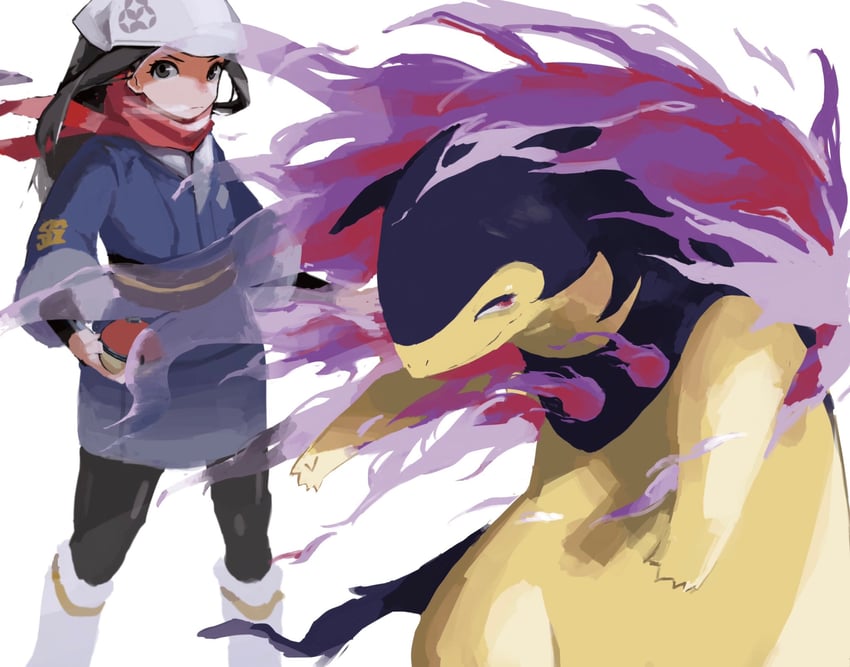 akari and hisuian typhlosion (pokemon and 1 more) drawn by otsubo_kiko