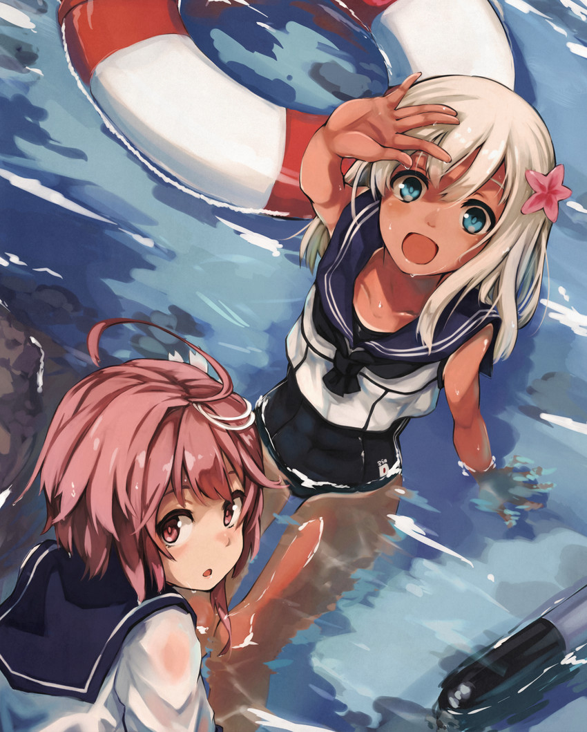 ro-500 and i-58 (kantai collection) drawn by maki_(maki_pei)