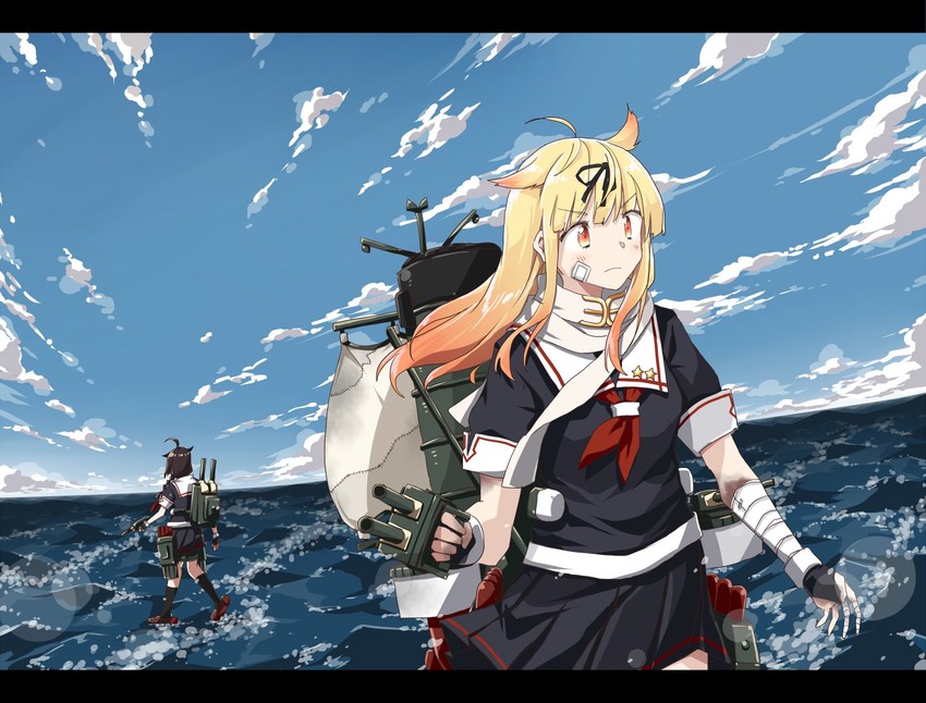 shigure, yuudachi, shigure kai ni, and yuudachi kai ni (kantai collection) drawn by any_(lucky_denver_mint)