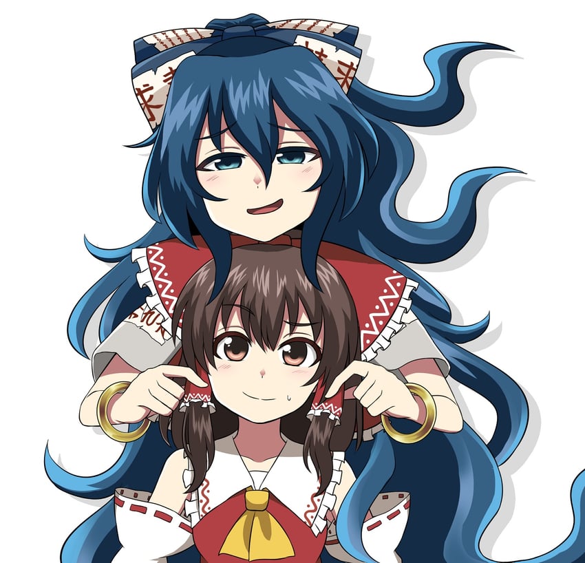hakurei reimu and yorigami shion (touhou) drawn by ginbuchi