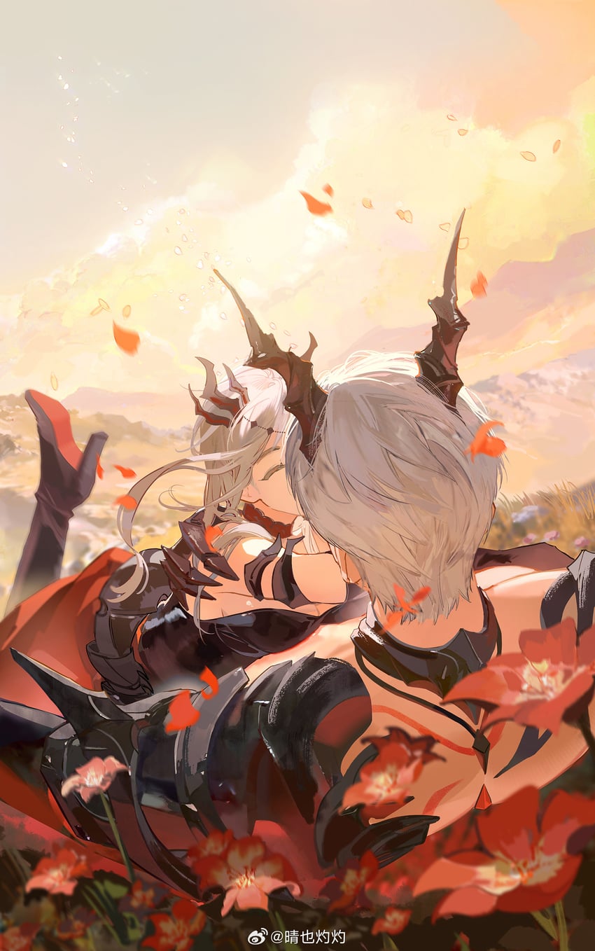 protagonist and sylus (love and deepspace) drawn by xiheanar
