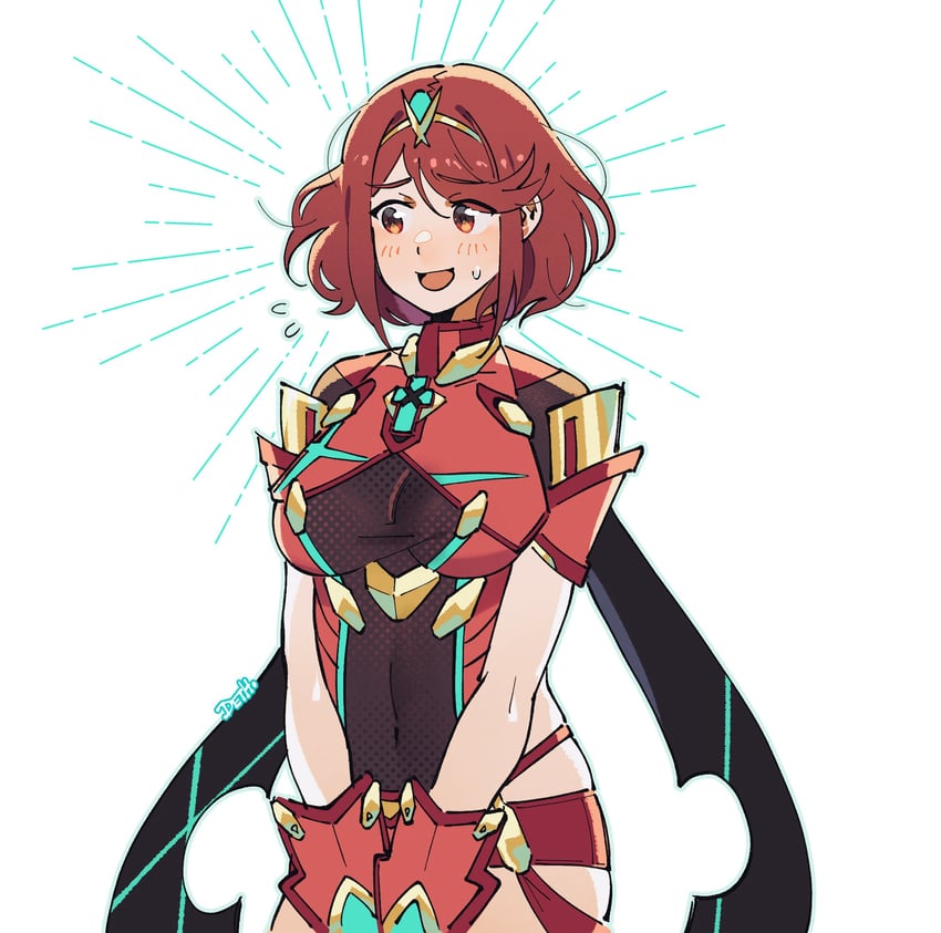 pyra (xenoblade chronicles and 1 more) drawn by johan_(deathamaranth)
