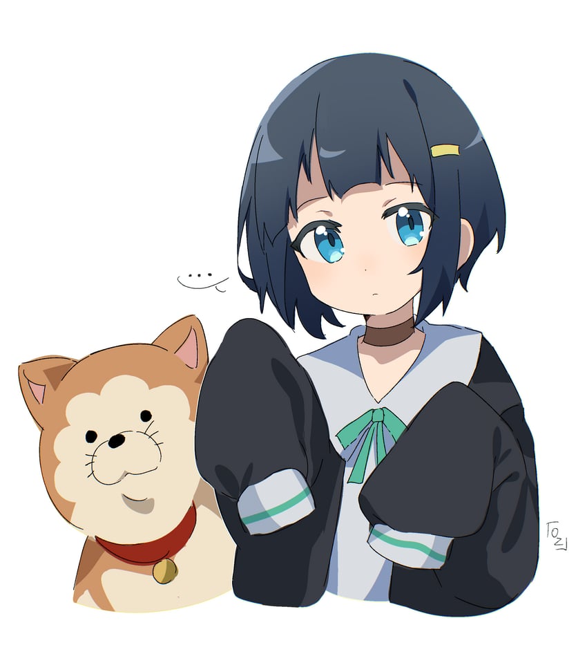 shinonome akira and pochi-san (shuumatsu train doko e iku?) drawn by oz_sumire