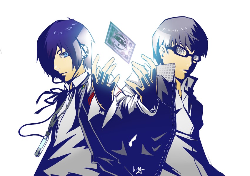 narukami yu and yuuki makoto (persona and 2 more) drawn by club3