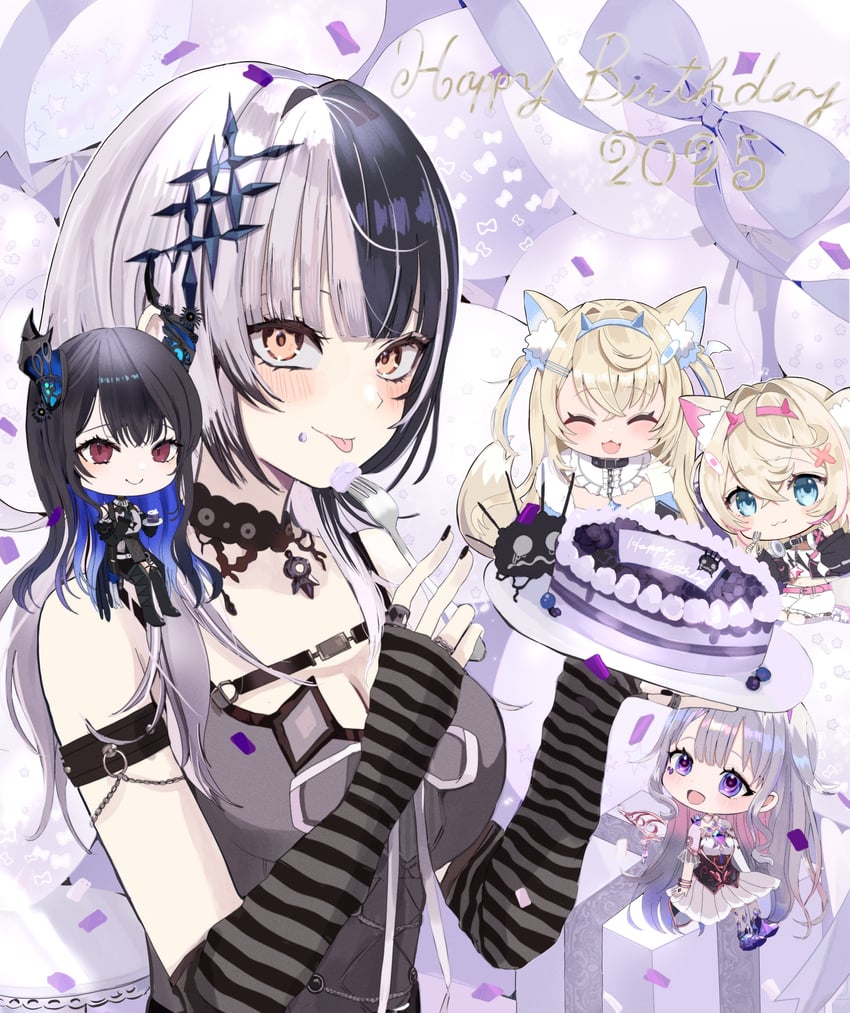 shiori novella, nerissa ravencroft, fuwawa abyssgard, mococo abyssgard, koseki bijou, and 1 more (hololive and 1 more) drawn by demitsuyuzaki
