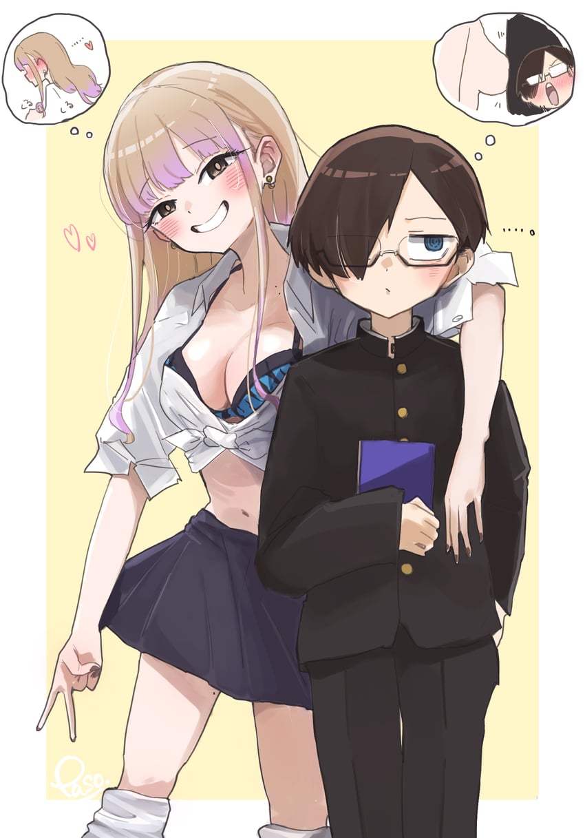 yamada anna and ichikawa kyoutarou (boku no kokoro no yabai yatsu) drawn by paso