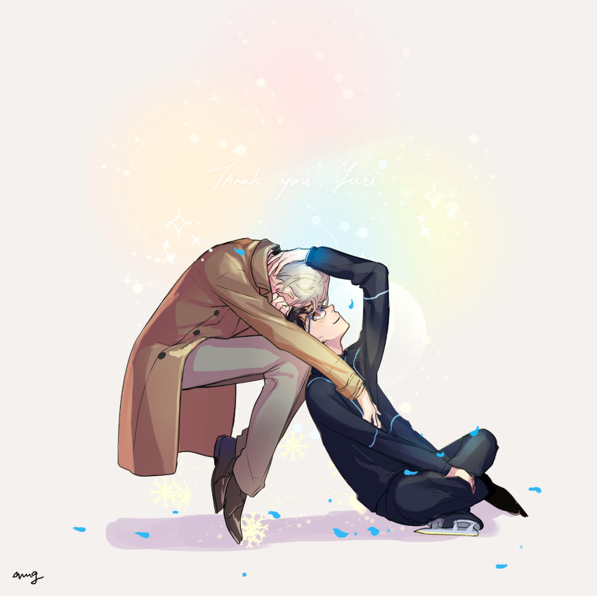 katsuki yuuri and viktor nikiforov (yuri!!! on ice) drawn by amg_(nwmnmllf)