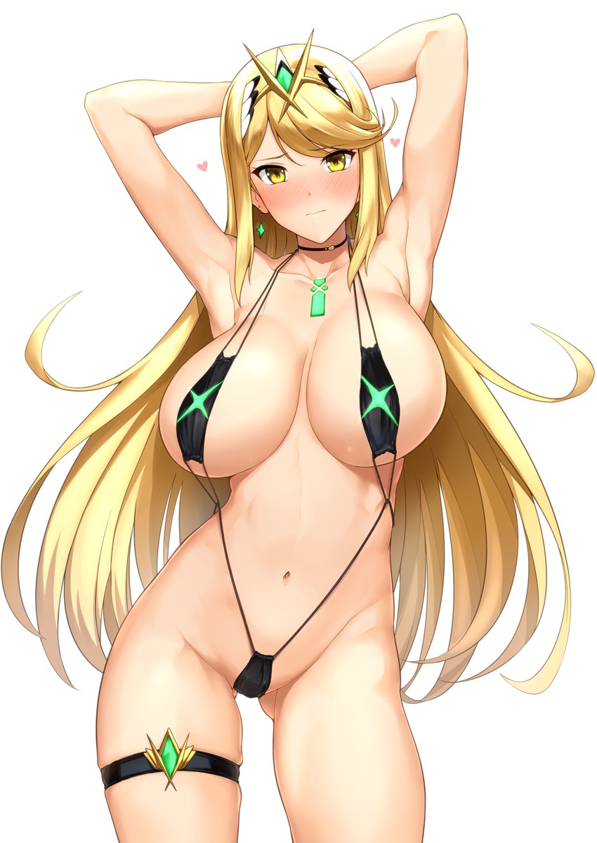 mythra (xenoblade chronicles and 1 more) drawn by halcon