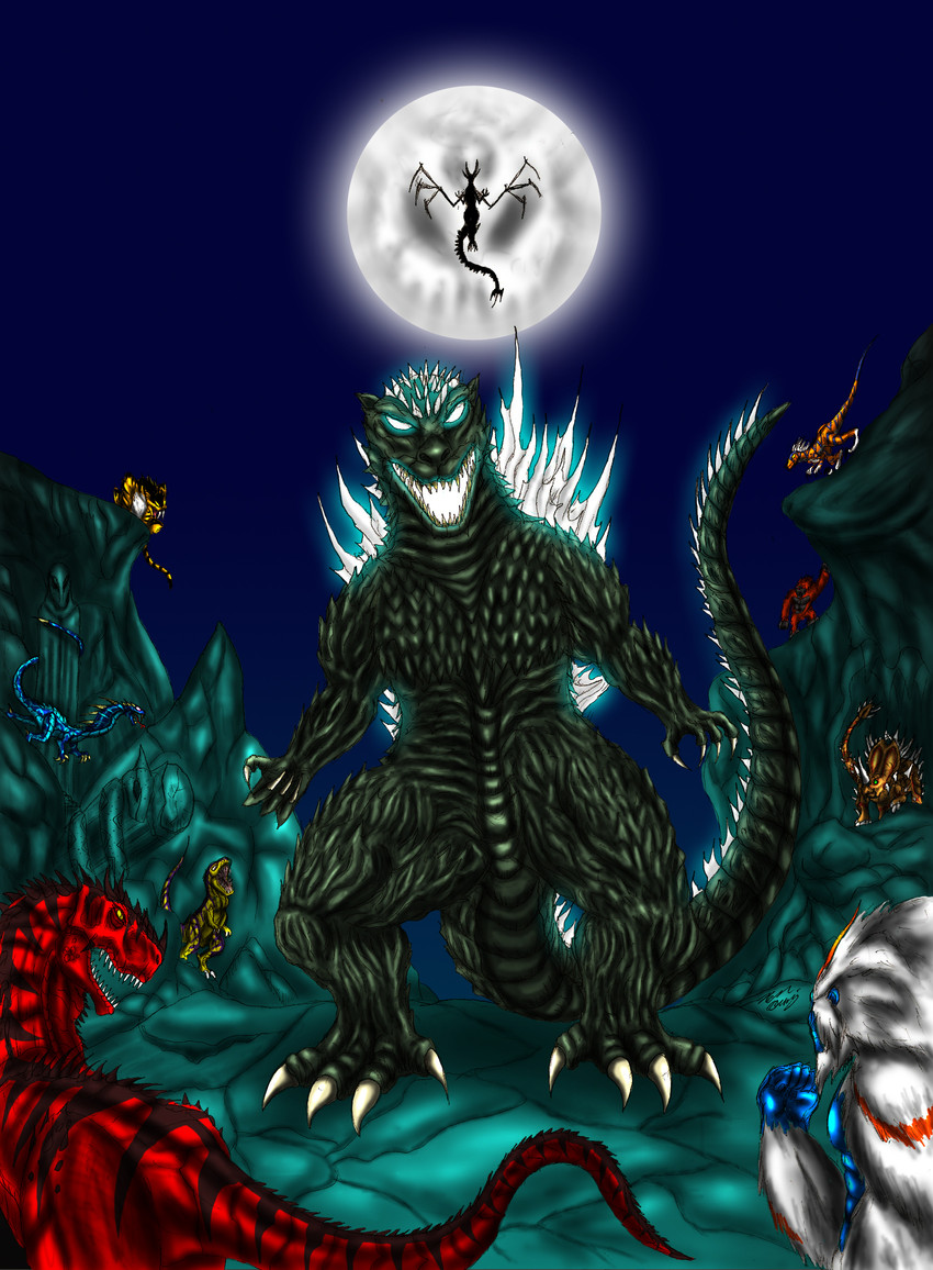 godzilla, sauron, blizzard, diablo, talon, and 4 more (godzilla and 1 more) drawn by rendragonclaw