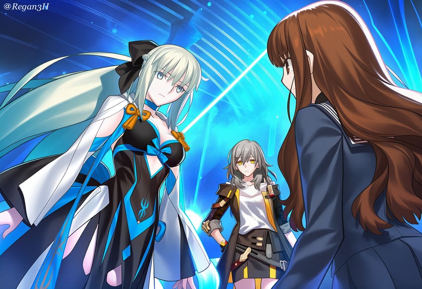 trailblazer, stelle, morgan le fay, kishinami hakuno, and ishikawa yui (fate and 3 more) drawn by d12-nelth