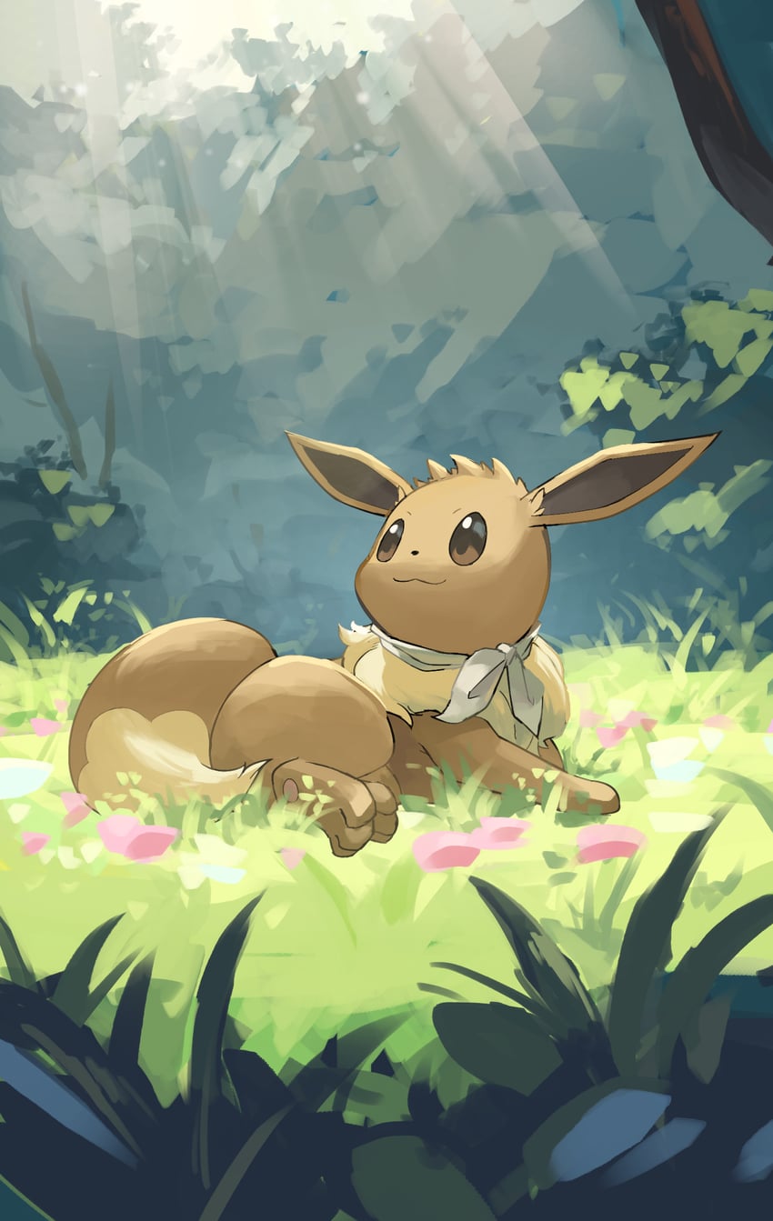eevee (pokemon and 1 more) drawn by yamaori_(hakkentai_pokedan)