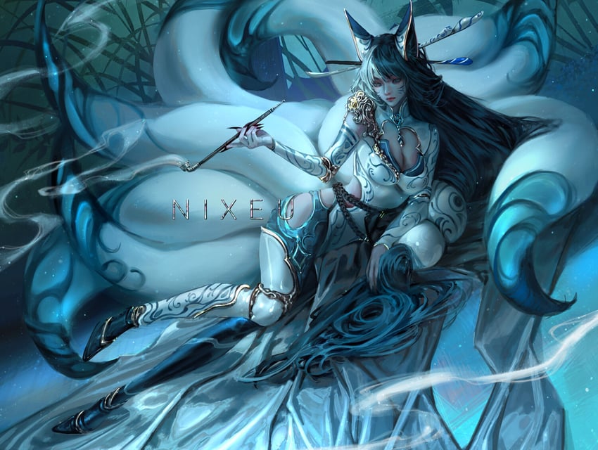 ahri (league of legends) drawn by nixeu