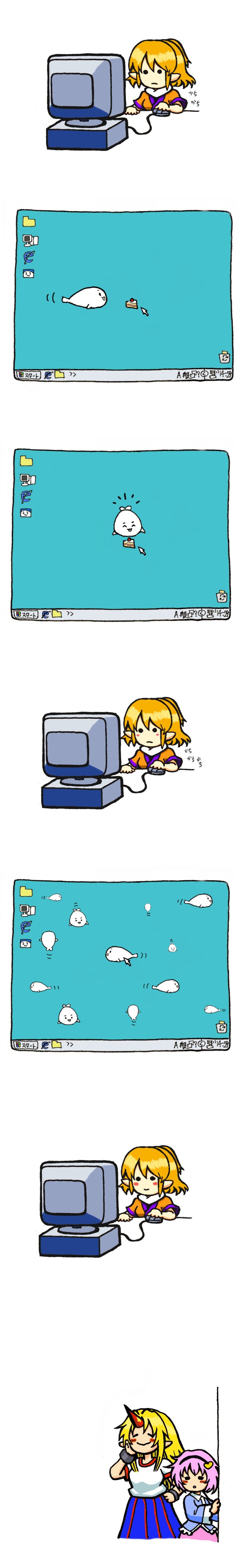 komeiji satori, mizuhashi parsee, hoshiguma yuugi, and para-chan (touhou and 4 more) drawn by terrajin