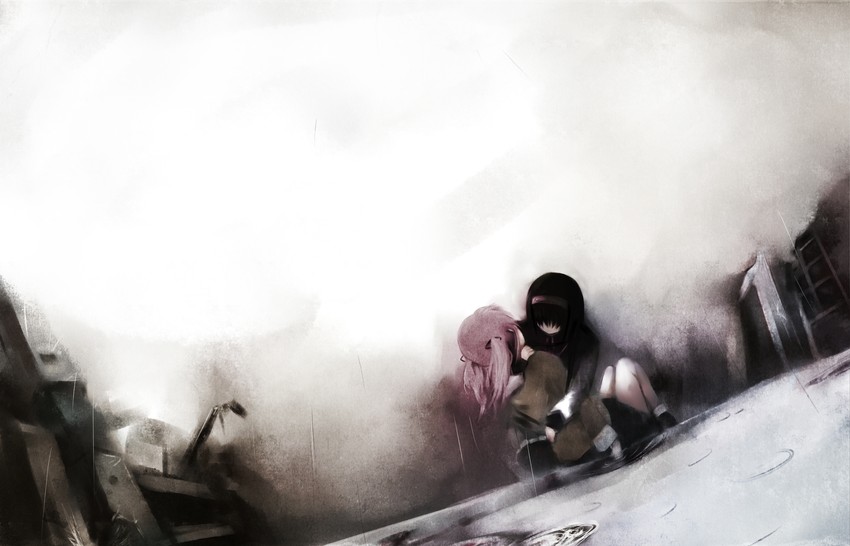 akemi homura and kaname madoka (mahou shoujo madoka magica) drawn by magic_xiang