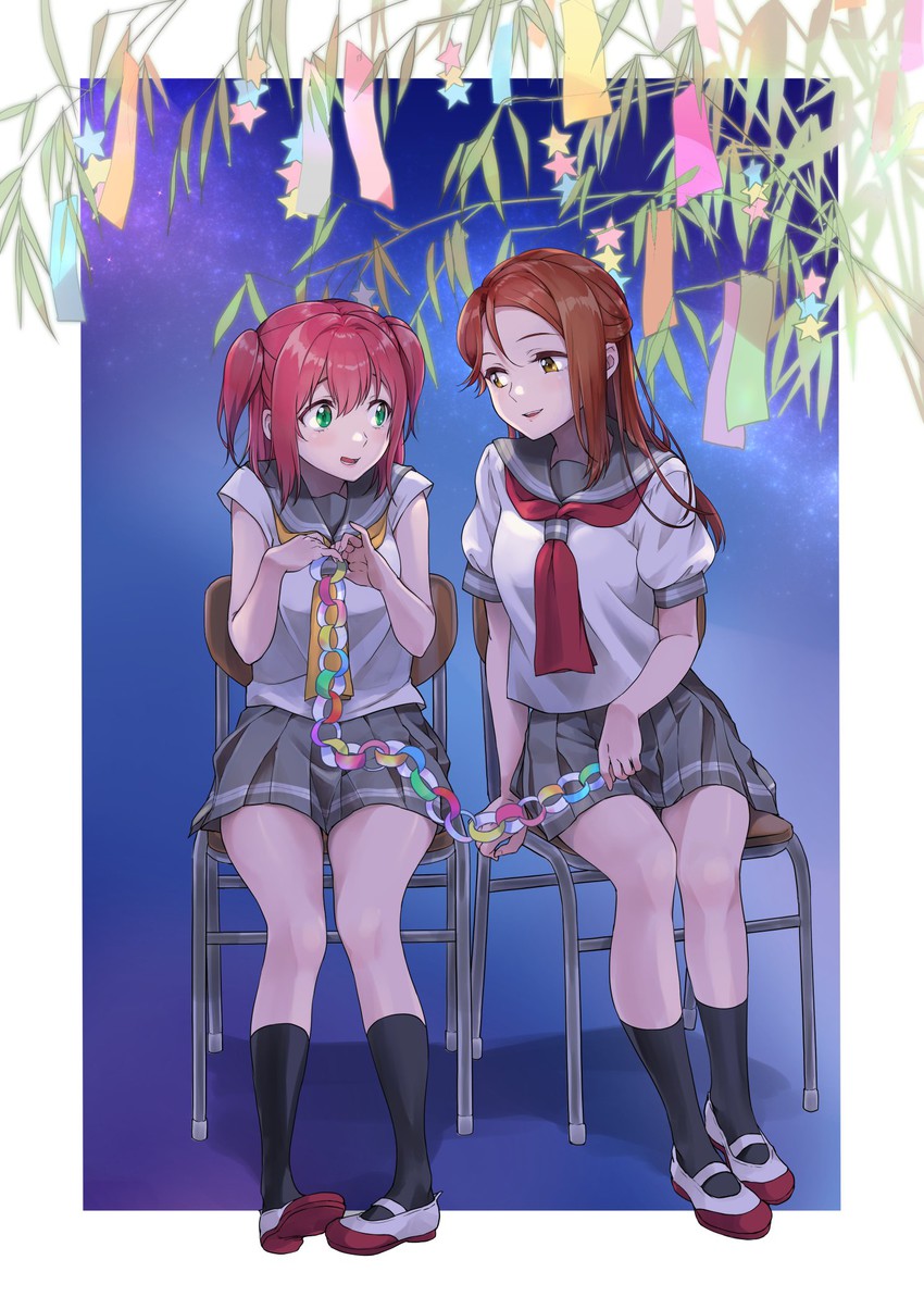 sakurauchi riko and kurosawa ruby (love live! and 1 more) drawn by kate_iwana