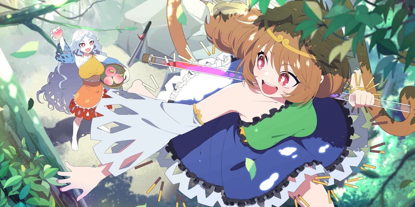 sakata nemuno and son biten (touhou and 1 more) drawn by mzh