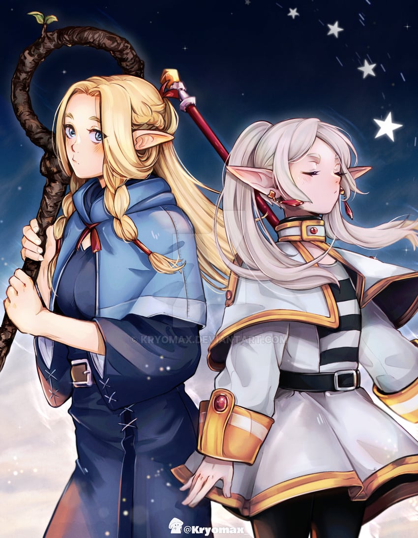 frieren and marcille donato (sousou no frieren and 1 more) drawn by max_art149