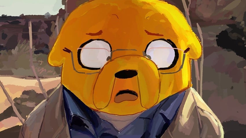 jake the dog and walter white (adventure time and 1 more) drawn by benadieshekiel